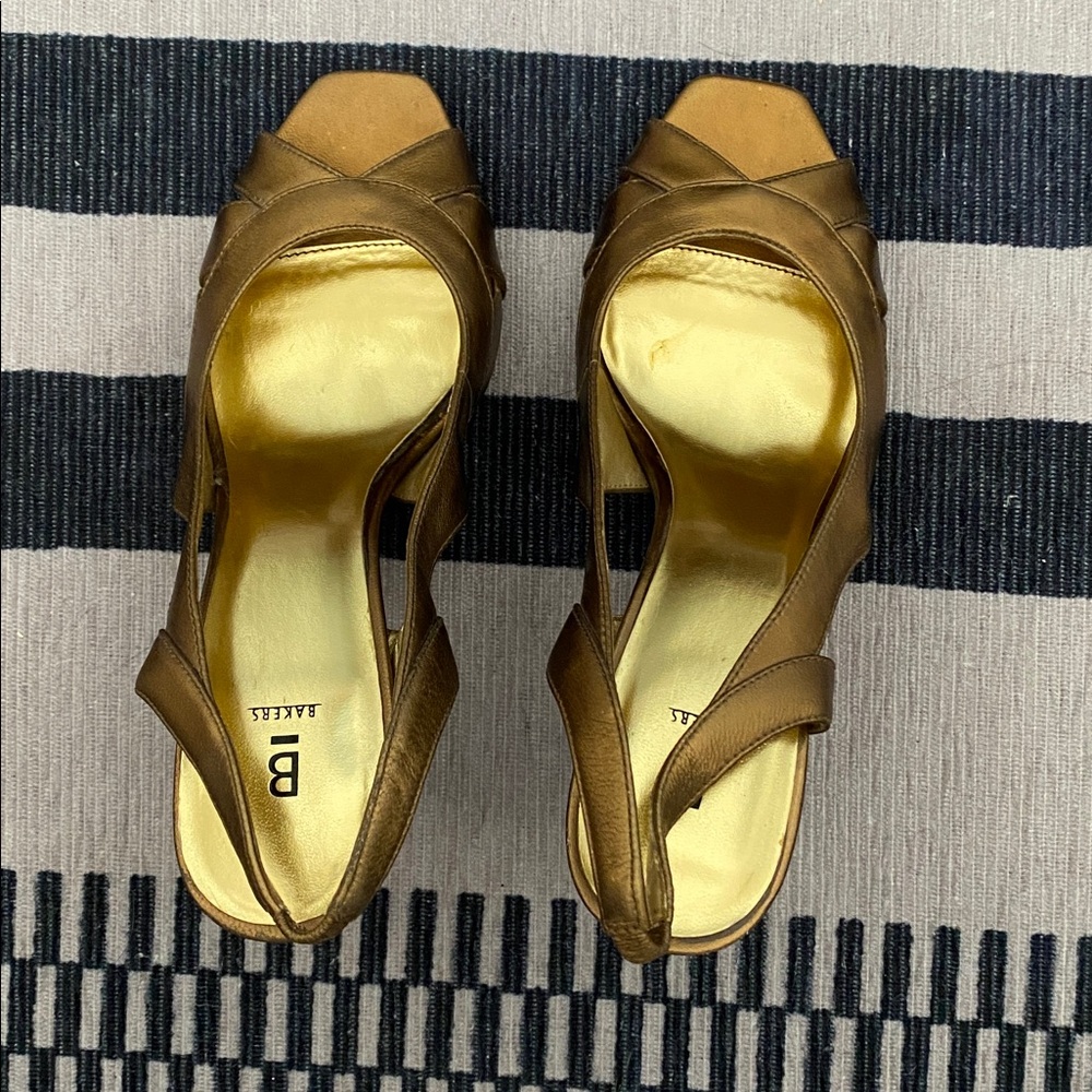 Bronze Peep Toe Heels